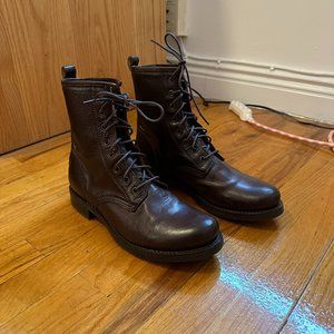 Frye Veronica Combat Boots - Brown (Size 10) - Like New, Great Condition